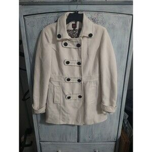 2b Bebe Coat Medium White Retro Vintage Y2K Classic